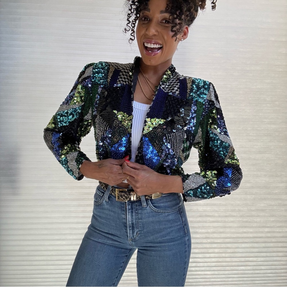 Scala Vintage Sequin Statement Jacket - Picture 2 of 16